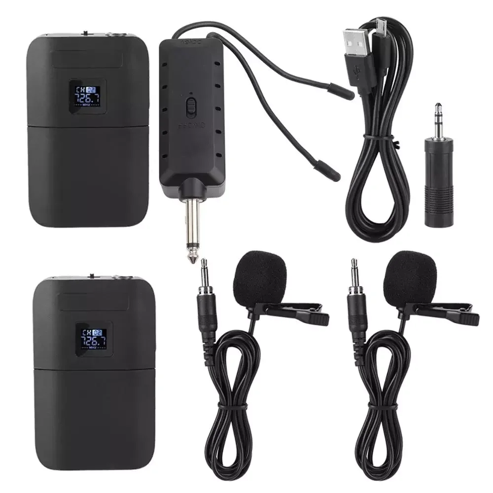 

Portable Wireless VHF Mic Lapel Clip Microphone with Receiver Transmitter studio microphone microfono for audio amplifier mobile