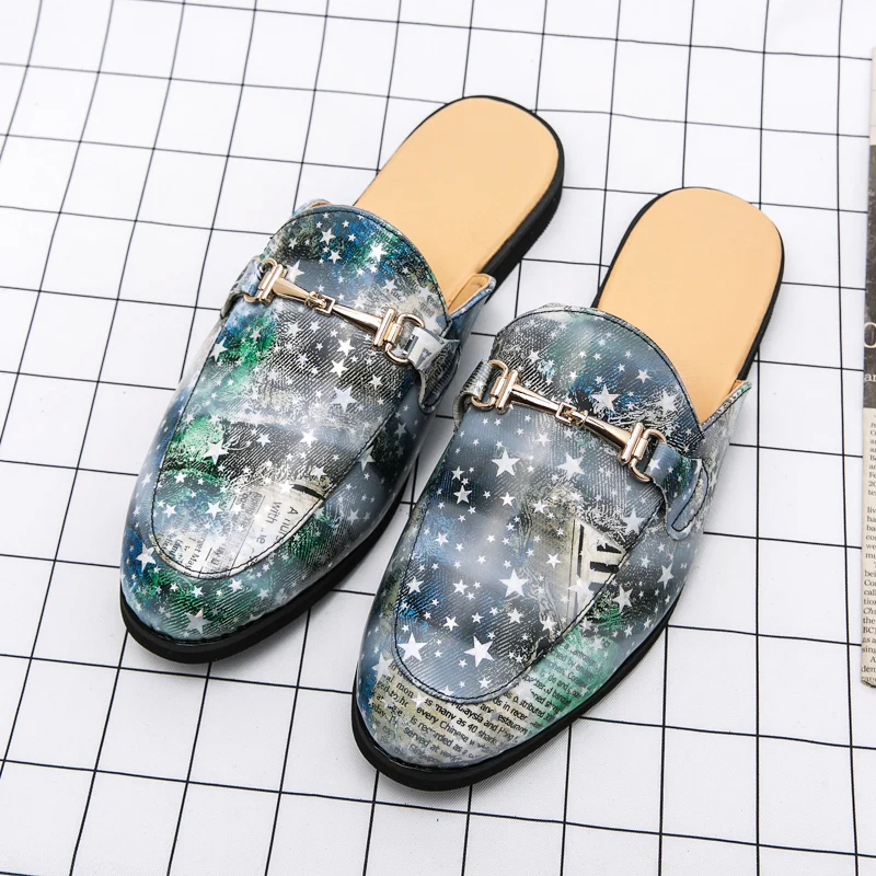 

Летние мужские полутапочки, удобная обувь на плоской подошве, Мужская модная обувь из искусственной кожи, мужская повседневная обувь для взрослых