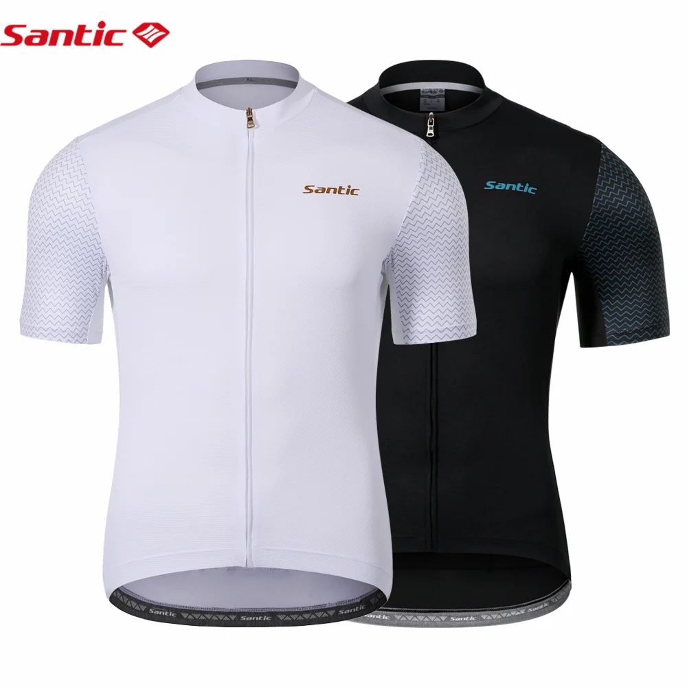 Santic Summer Men Cycling Jerseys Short-sleeved Cycling jersey Clothing Bike Shirt MTB T-shirts Comfortable Asian Size KM1C02221
