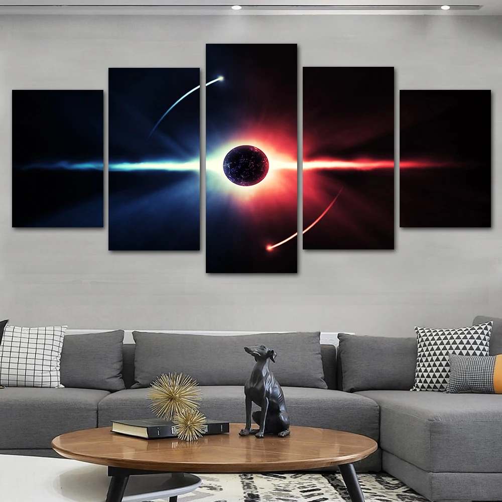 

5Pcs Space Planet Aerospace Aircraft Wall Art Poster Prints Galactic Astronaut Home Decor Canvas Painting Room Decoration Murals