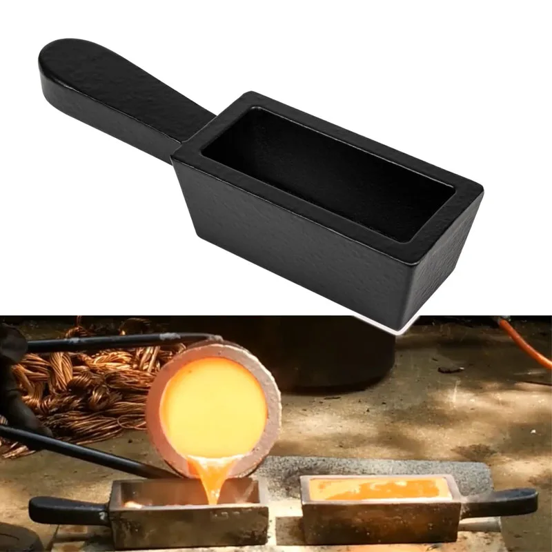 

25 Oz Loaf Ingot Cast Iron Ingot Mold for Melting Casting Refining Gold Silver Aluminum Copper Brass（Capacity Of 25 Oz）