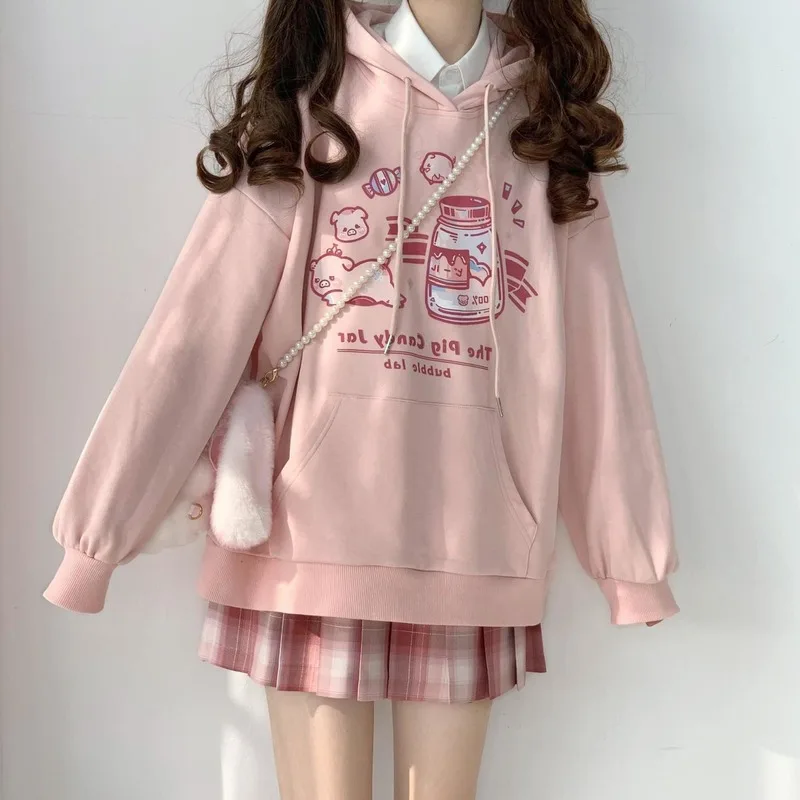 

Женская толстовка с капюшоном и длинным рукавом, в стиле преппи