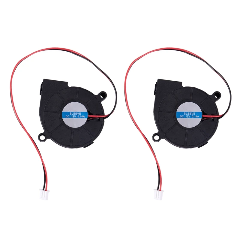 

2X Black Brushless DC Cooling Blower Fan 5015S 12V 0.14A 50Mm X 15Mm