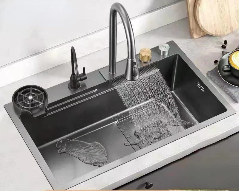 

Kitchen Sink Nano Washing Basin 304 Stainless Steel Thickened Handmade Vegetable Washing Sink Internet Celebrity Sink Large