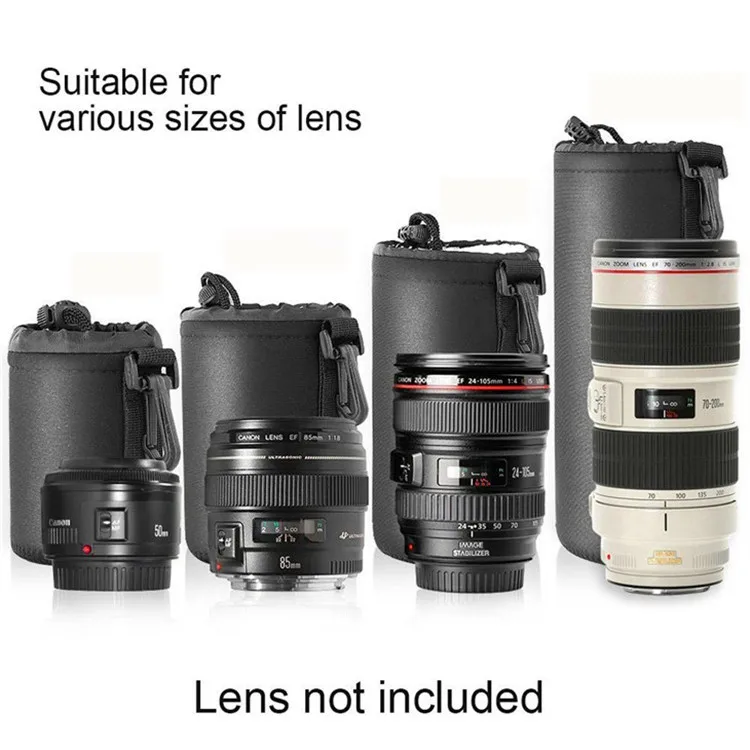 Водонепроницаемая сумка для объектива камеры на шнурке с S M L XL размер Canon Sony Nikon DSLR