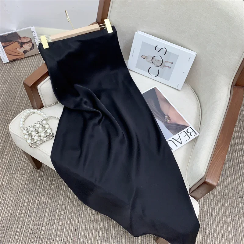 Юбка триацетатная женская крутая Двухсторонняя Атласная однотонная летняя