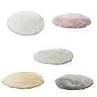 Ворсистый Чехол для стула из искусственного меха размером 35 см, однотонный Мягкий Пушистый Плюшевый коврик с круглой поверхностью, Противоскользящий коврик для стула