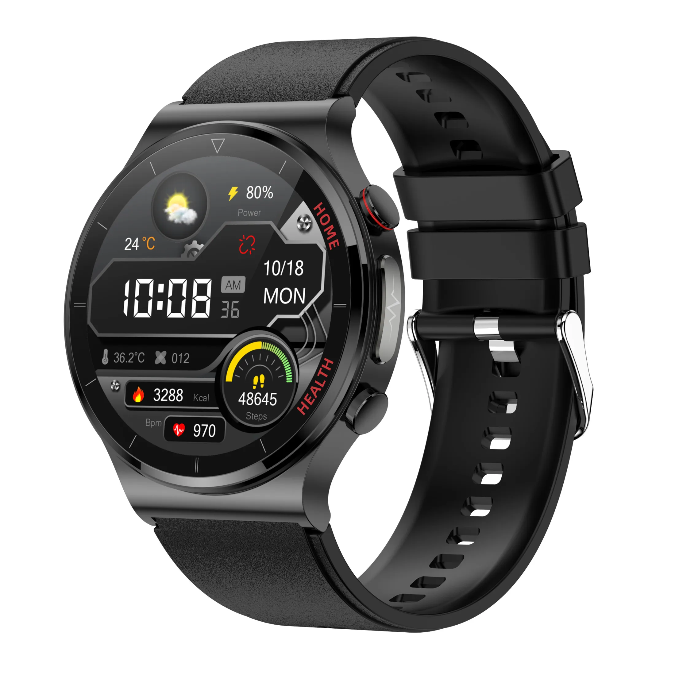 

E300 Smart Watch Blood Glucose Men Laser Therapy ECG Accurate BP Heart Rate Body Temperature Health Monitor Smartwatch