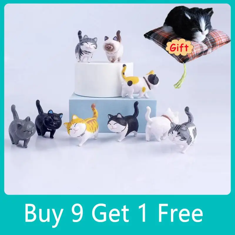 

Милые украшения в виде кота, кошки, животных, Φ, садовые фигурки, аксессуары, украшение для дома, настольная модель, подарок на день рождения, подарок