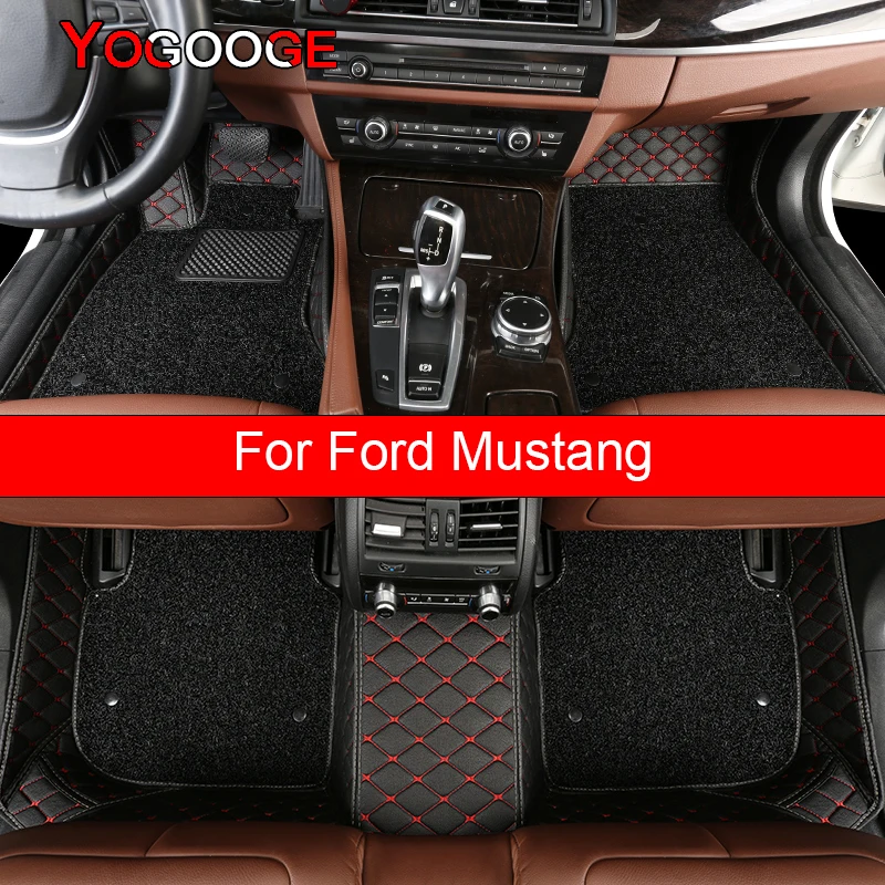 

YOGOOGE Car Floor Mats For Ford Mustang 2011-2021 Years Foot Coche Accessories Carpets