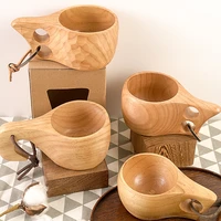 2022 wooden coffee cup jujube wood tea breakfast cup with handgrip milk travel wine beer cups for home party bar kitchen gadgets