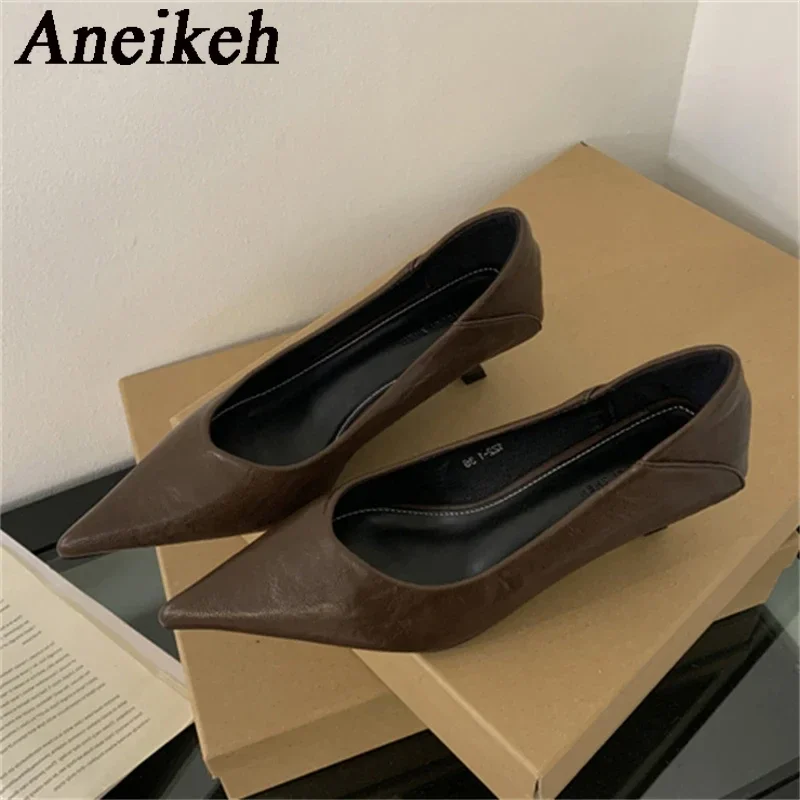 Aneikeh/2029 новая модная весенне-осенняя женская обувь из искусственной кожи