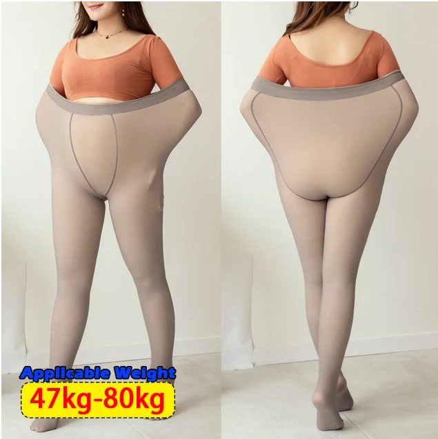 

Plus Size Leggings Women Fake Warm Leggins Mujer High Waist Slim Winter Fleece Tights High Elasticity Legging Applicable 47-80kg