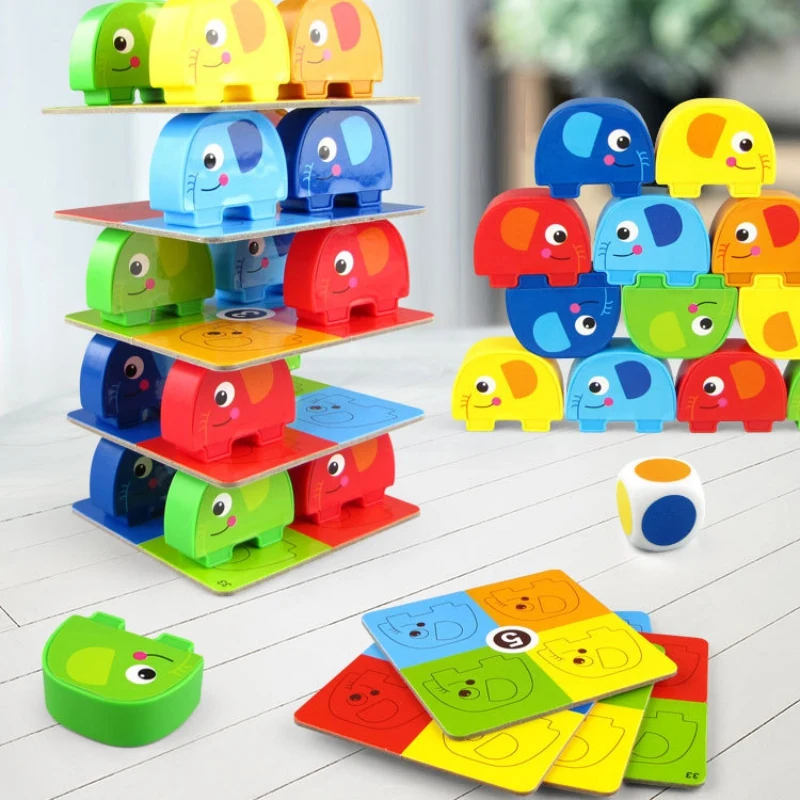 

Elephant Balance Building Blocks Puzzle Early Education Assembly Stacking Game Desktop Parent-Child Interactive Toys