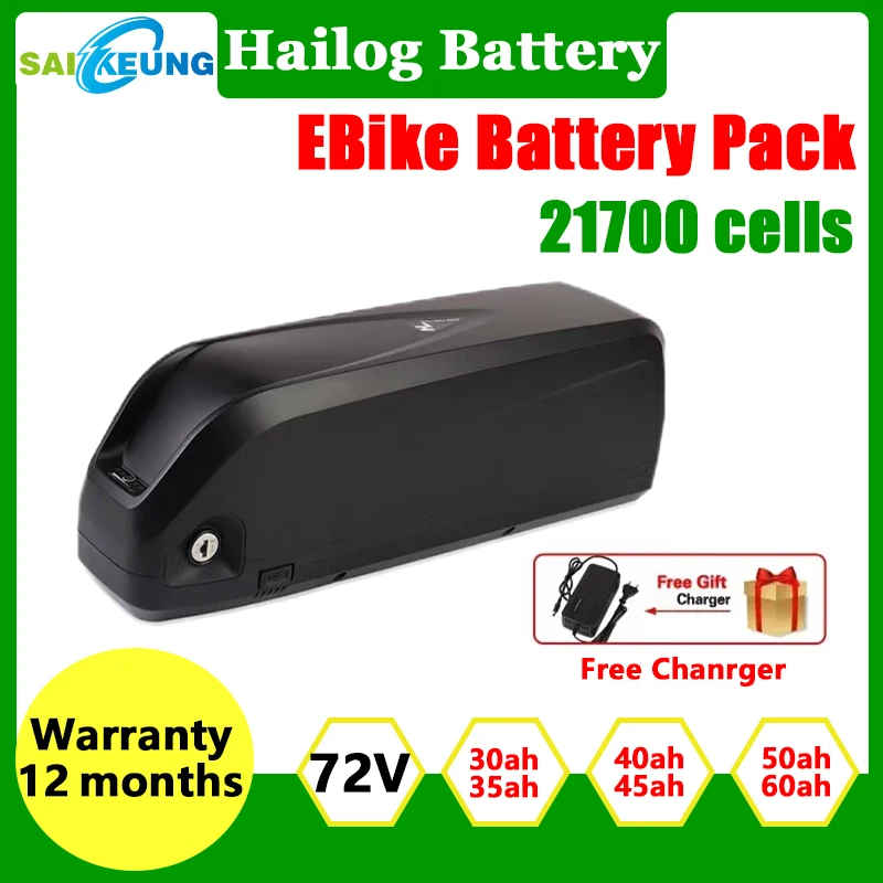 Hailong 72 В Аккумулятор для электрического велосипеда в 24 а/ч 30 А/ч 35 40 50 60 21700 комплект