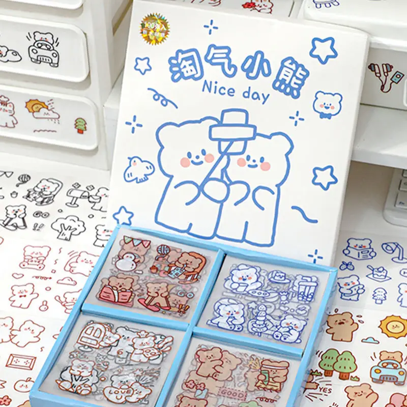 

100 Pcs Cute PET Boxed DIY Diary Phone Decoration Stickers