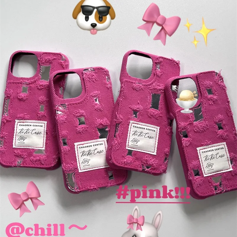 Классический Ins корейский милый джинсовый холщовый чехол для телефона iPhone 15 Pro 11 12