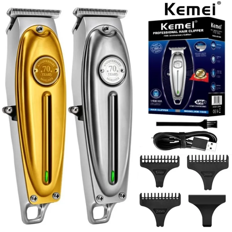 Kemei KM-1949 Pro electric barber full metal professional hair trimmer for men beard hair clipper finishing hair cutting machine