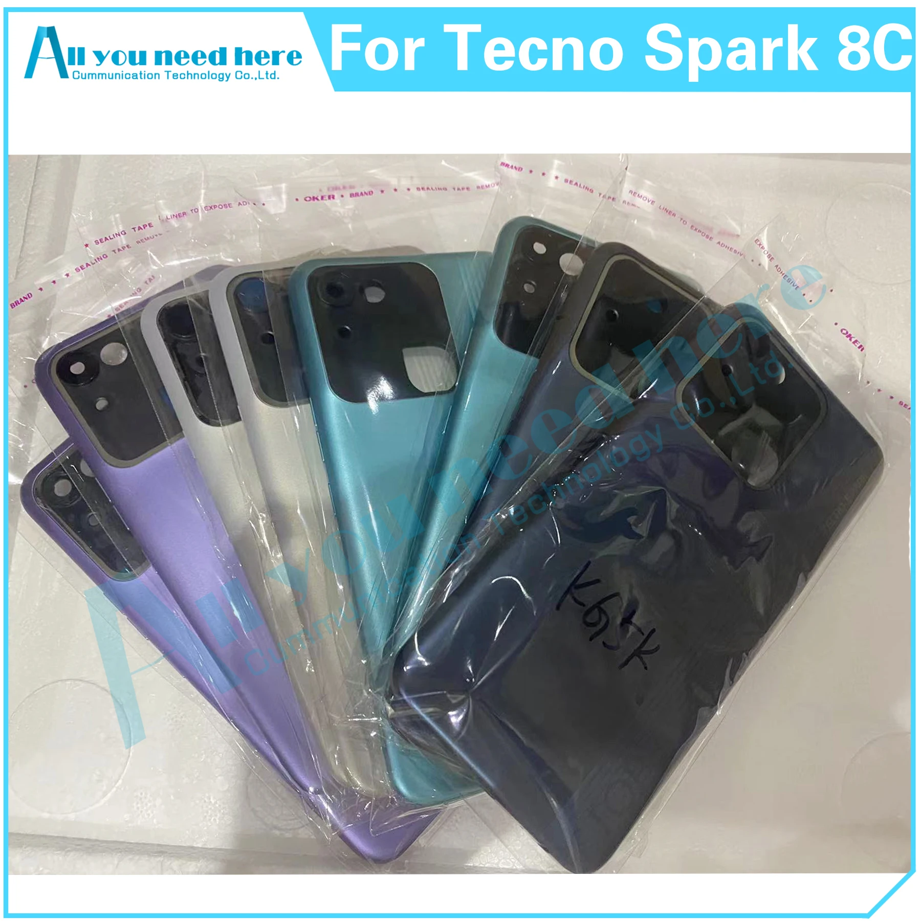 

Задняя крышка для Tecno Spark 8C KG5K, задняя крышка, задняя крышка для Spark8C, замена крышки аккумулятора