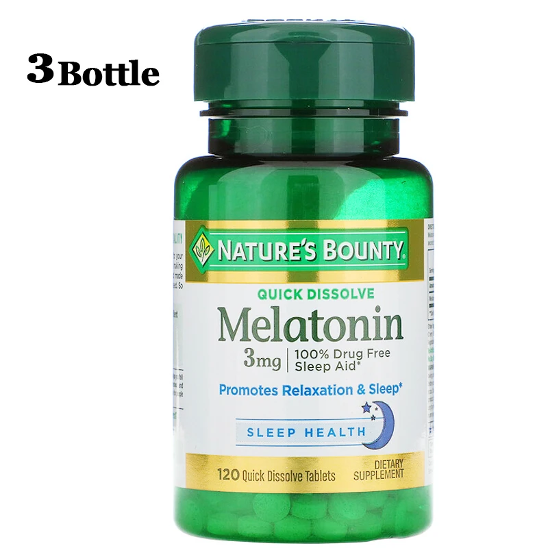 

Free Shipping Original Nature's Bounty Melatonin Nighttime 3Mg Sleep Aid 120 Pcs