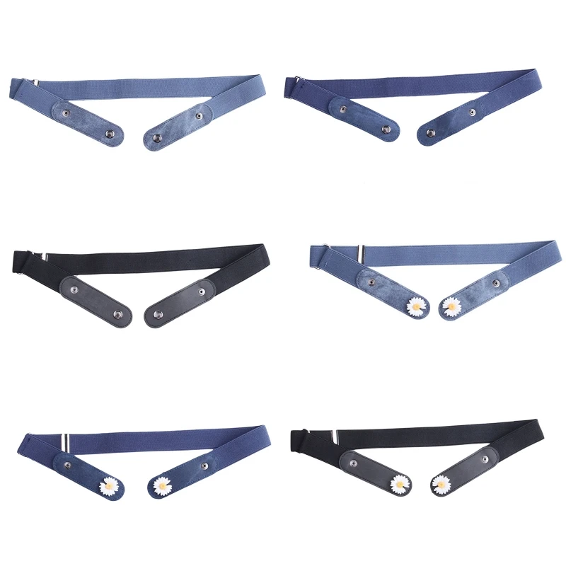 

Buckle-free Denim Elastic Belt Jeans Belt Invisible Waist Belt Without Buckle