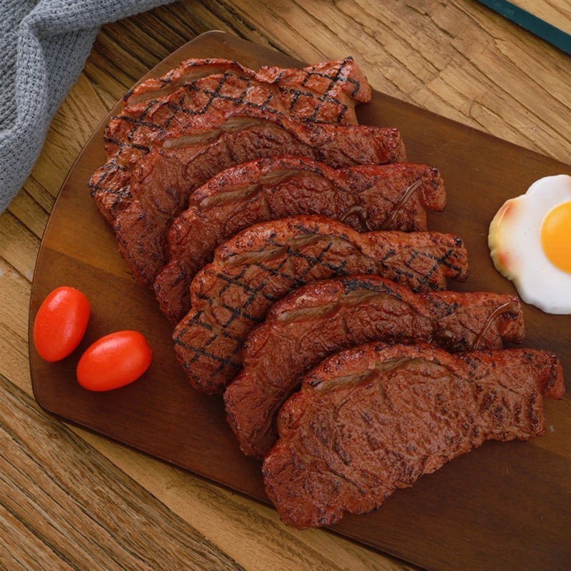 

Artificial PVC Simulated Steak Model Roast Restaurant Western Food Decorative Foods Props Kids Play Toys Photography Props