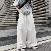 black white casual pants men fashion oversized wide leg pants mens japanese streetwear loose hip hop straight pants men trousers
