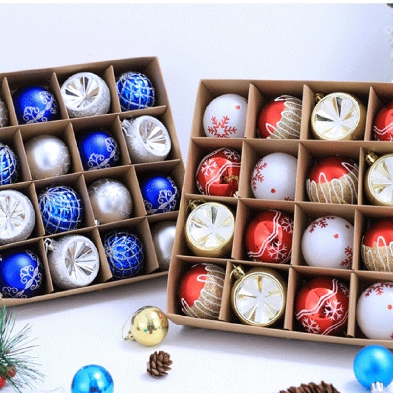 

16pcs Christmas Balls Ornaments Shatterproof Xmas Hanging Tree Decorations Plastic Baubles for Holiday Wedding Party
