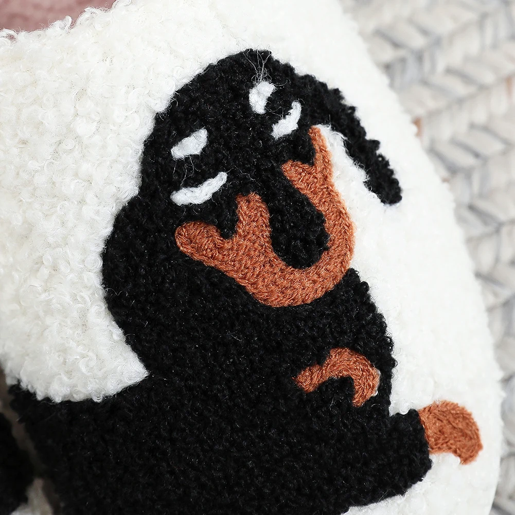 Плюшевые тапочки для таксы теплая домашняя обувь без шнуровки противоскользящие