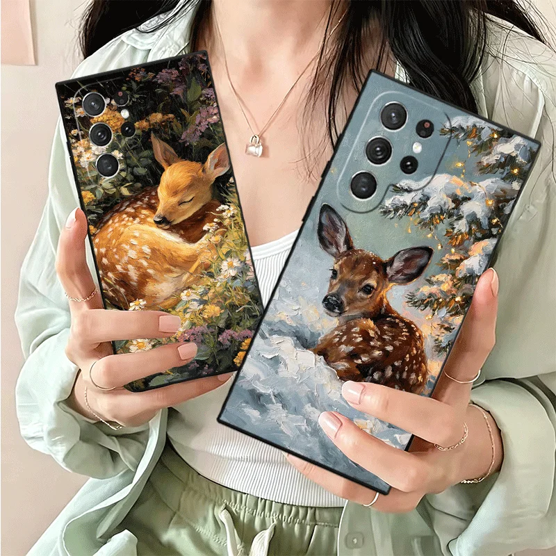 Фото Мягкий силиконовый чехол для Samsung Galaxy S25 S26 Ultra с рисунком оленя/лося, для S24 FE S23 S22 Plus S21 S20 + Edge Cover №2