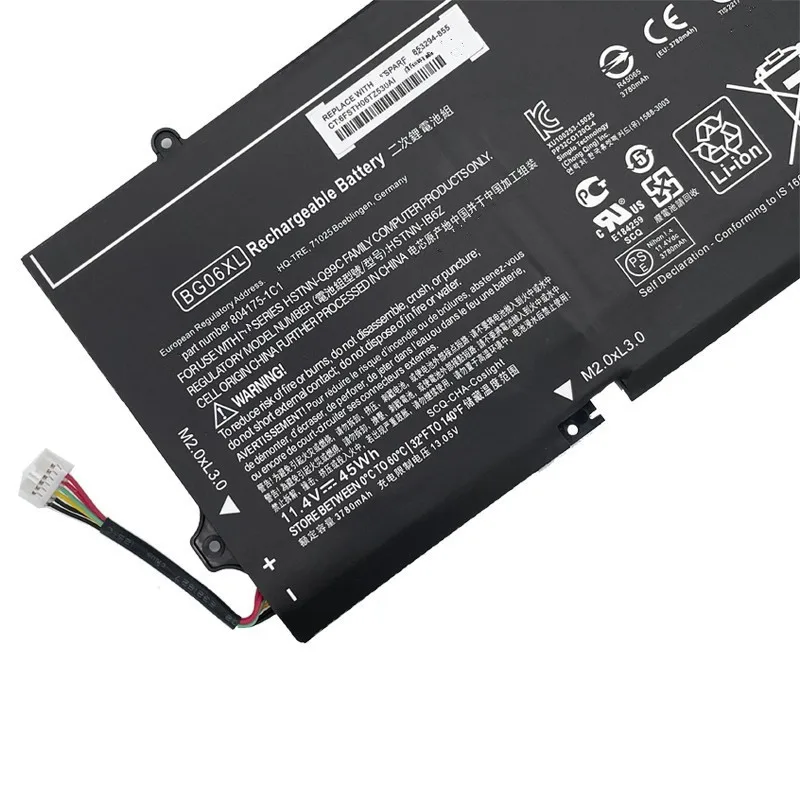 Аккумулятор BG06XL для HP EliteBook HSTNN-Q99C 1040 G3 (P4P90PT) 804175-1B1 804175-1C1 804175-181 45WH - купить по