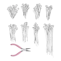 100 pieces round nose pliers suitable for diy jewelry accessories making kit silver various sizes eye needle mini pliers tool