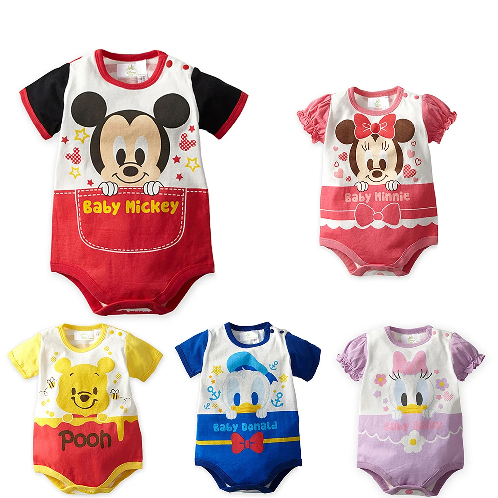 Baby Disney Donald Duck Mickey Minne Mouse Costume pagliaccetto abiti carini neonato ragazze ragazzi vestito abbigliamento estivo per bambini