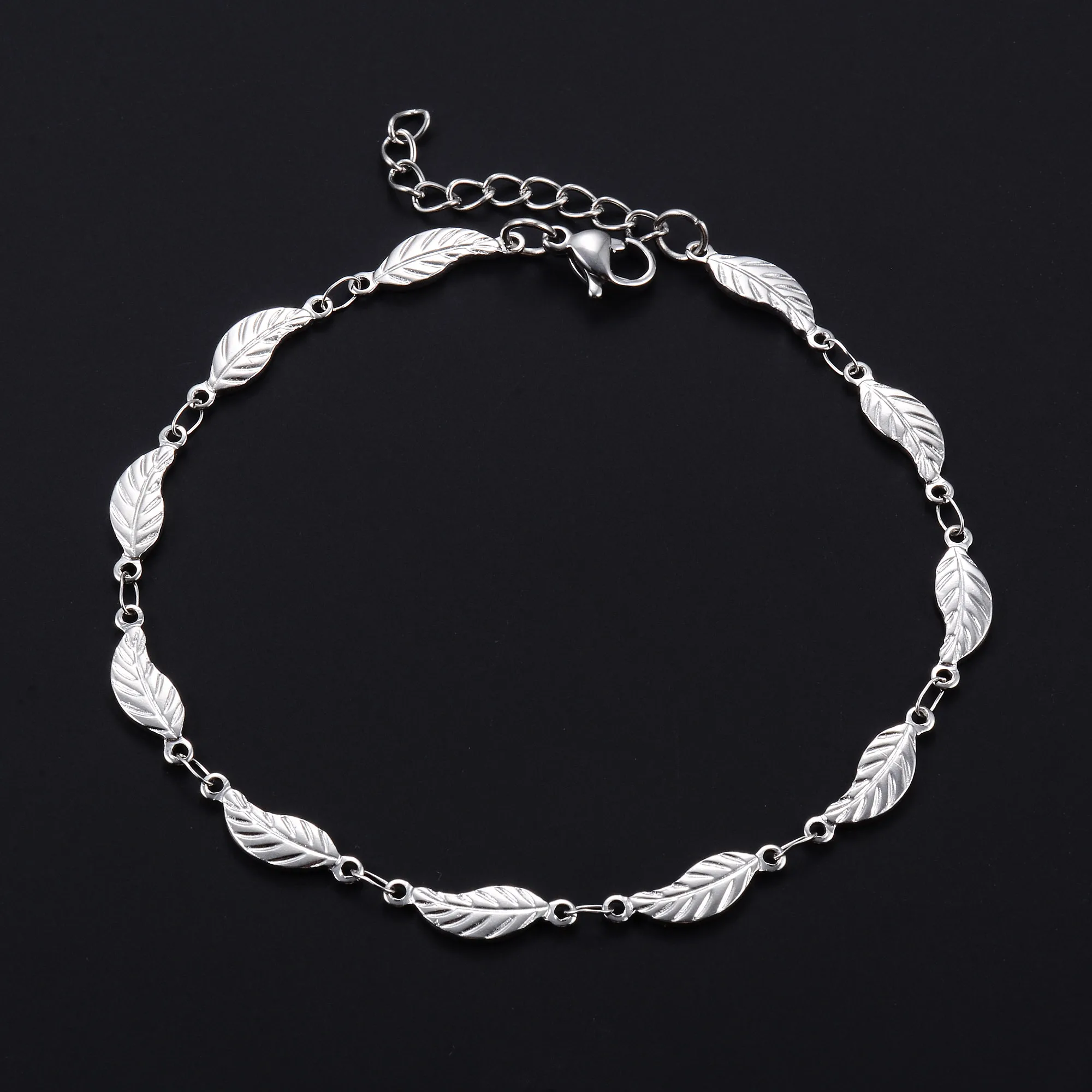 4 8 мм уникальный браслет-цепочка из нержавеющей стали с листьями для женщин