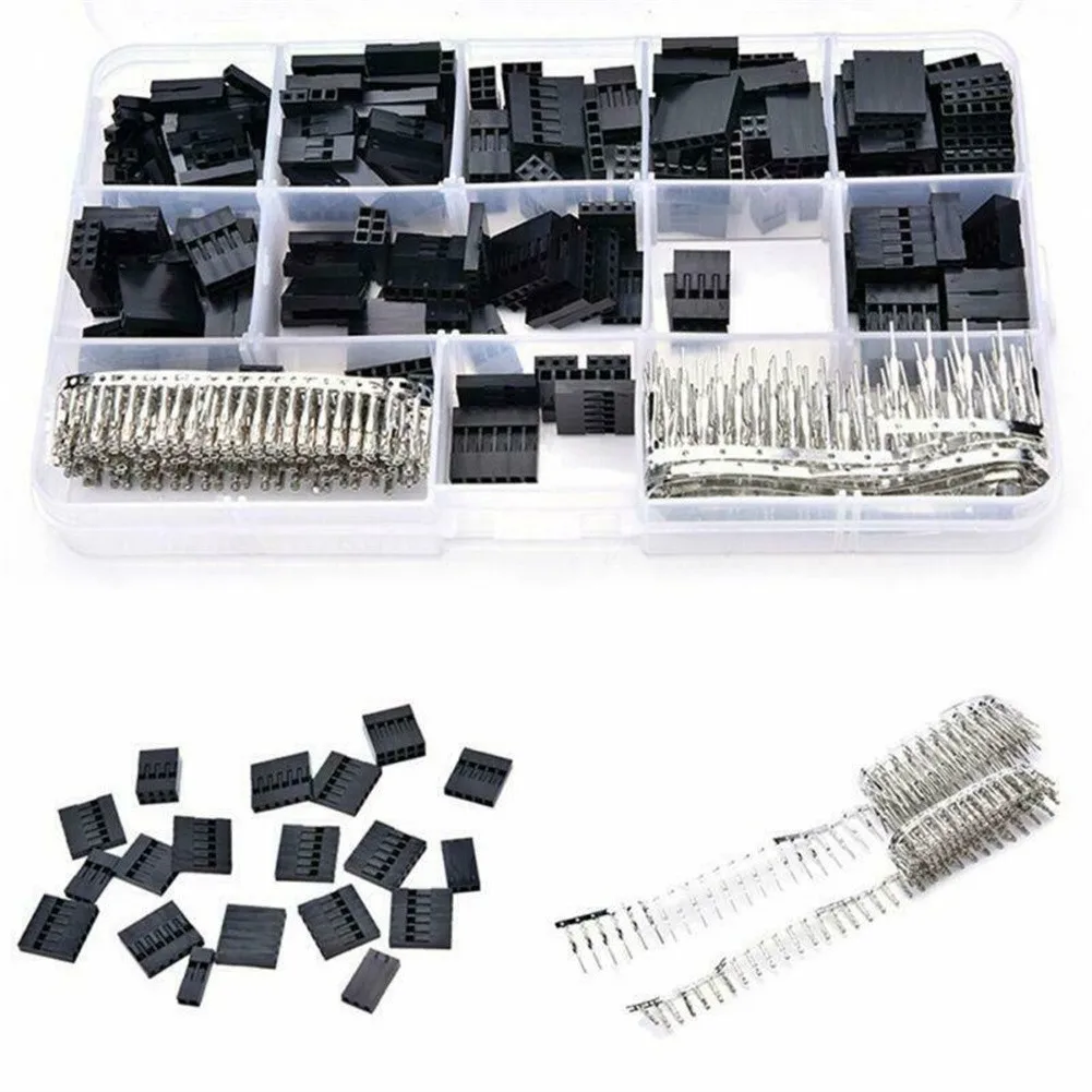 

1 Set 620 Pcs Male Female Wire Jumper Pin Header 2.54mm Connector Kit W/ Crimp Pins For Arduino For Raspberry Pi Projects