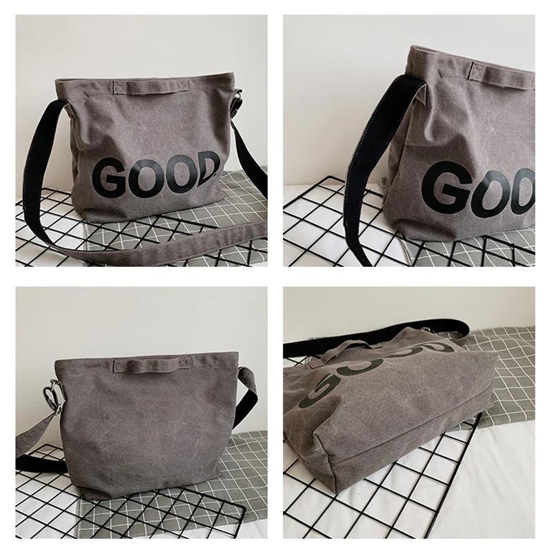 Women's Bag 2022 New Eco Reusable Ladies Handbags Canvas Tote Black Shopping Travel Shoulder Shopper Bags Student Unisex Bag Sac