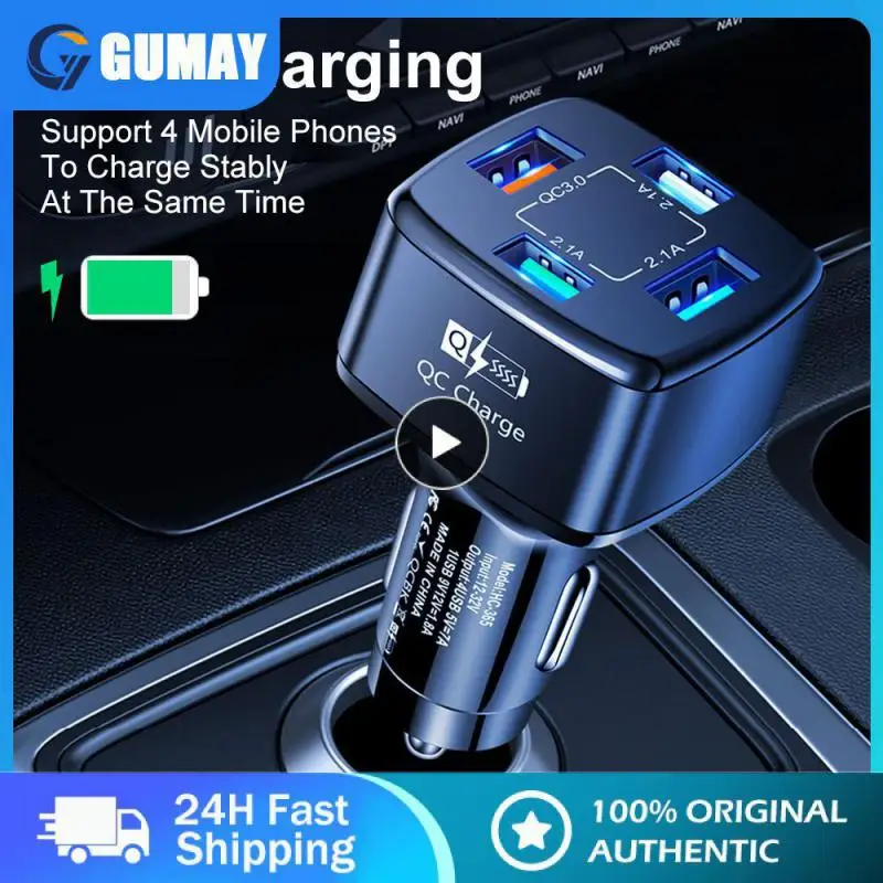 

4usb Charge Adapter Portable Universal Car Charger Adapter Smart Multifunctional Car Interior Accessories Pd 20w Qc3.0