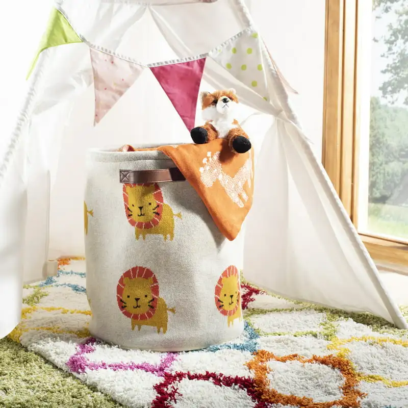 

Корзина для хранения с изображением яркого льва, корзина для хранения с подставкой оранжевого/бежевого цвета, корзина для цветов, маленькая пластиковая корзина с вырезами