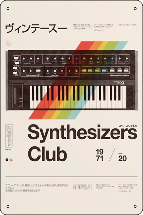 Плакат Synthesizers Club 2020 металлическая жестяная вывеска 12 х 8 дюймов забавная мужская