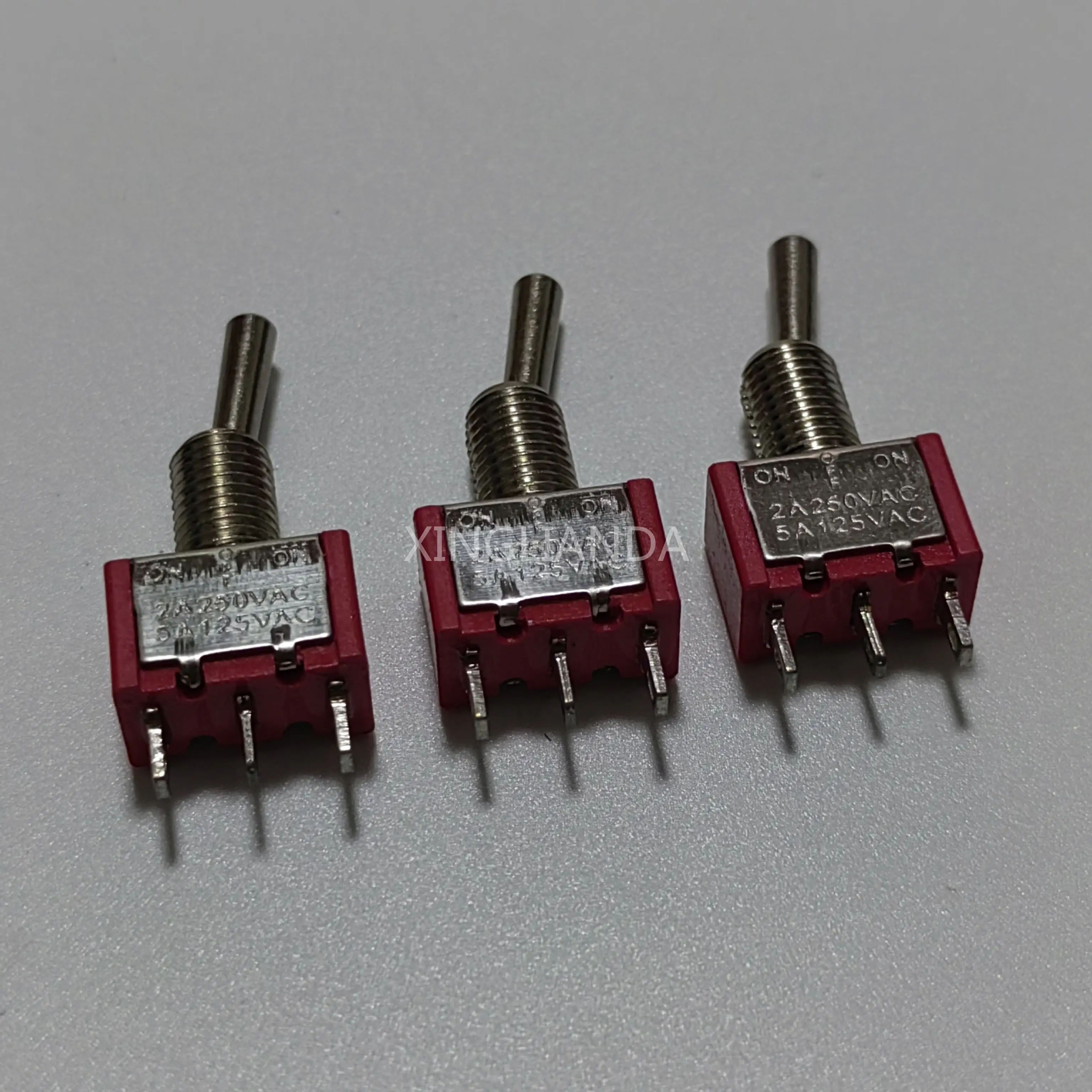 10 шт. MTS-103 красный миниатюрный тумблер 3-позиционный ВКЛ-ВЫКЛ-ВКЛ 2А 250 В