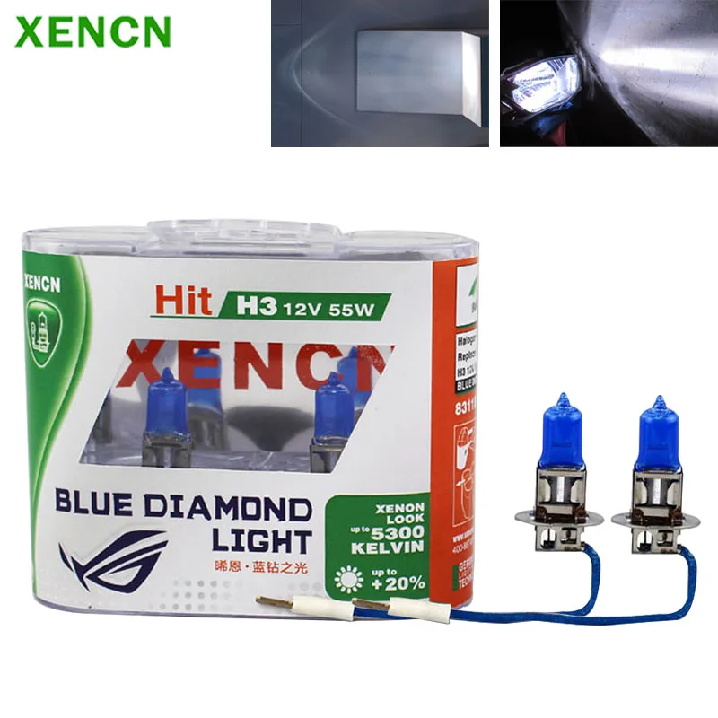 Галогенные синие алмазные лампы XENCN H3 55 Вт PK22s 5300K
