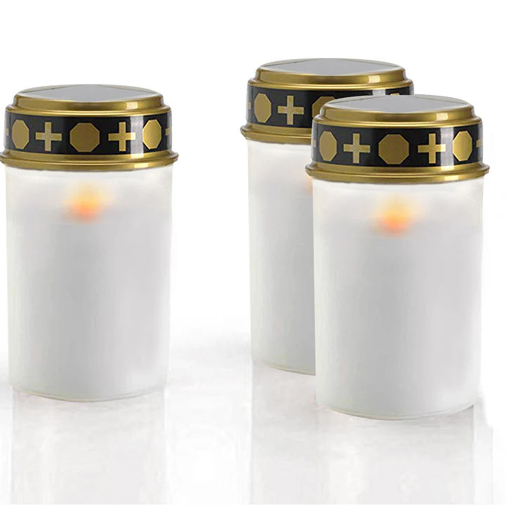 2 шт. солнечная Электронная свеча для ритуалов кладбища с низким содержанием