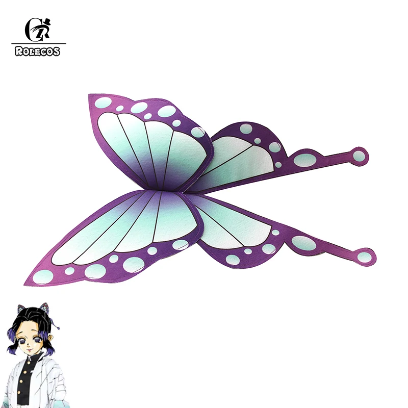 

ROLECOS Anime Cosplay Accessories Kochou Shinobu Headwear Women Cosplay Butterfly Fabric Headwear Halloween