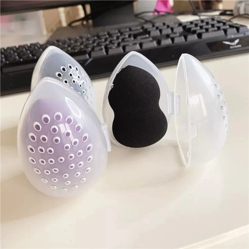 

Cosmetic Sponge Egg Storage Box Holes Moisture-proof Mold Convenient Clean Support Frame Teardrop Type Plastic Transparent Tools