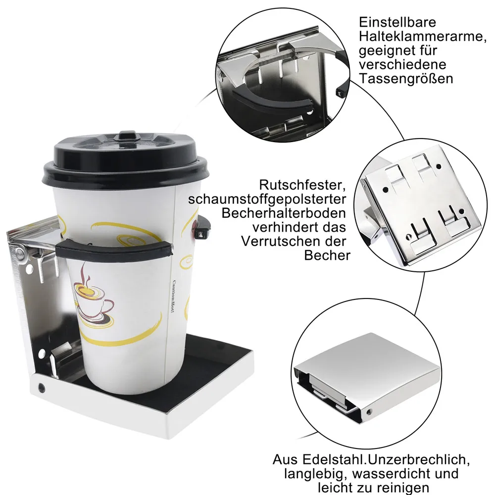 2 шт. подстаканник из нержавеющей стали регулируемый складной для напитков