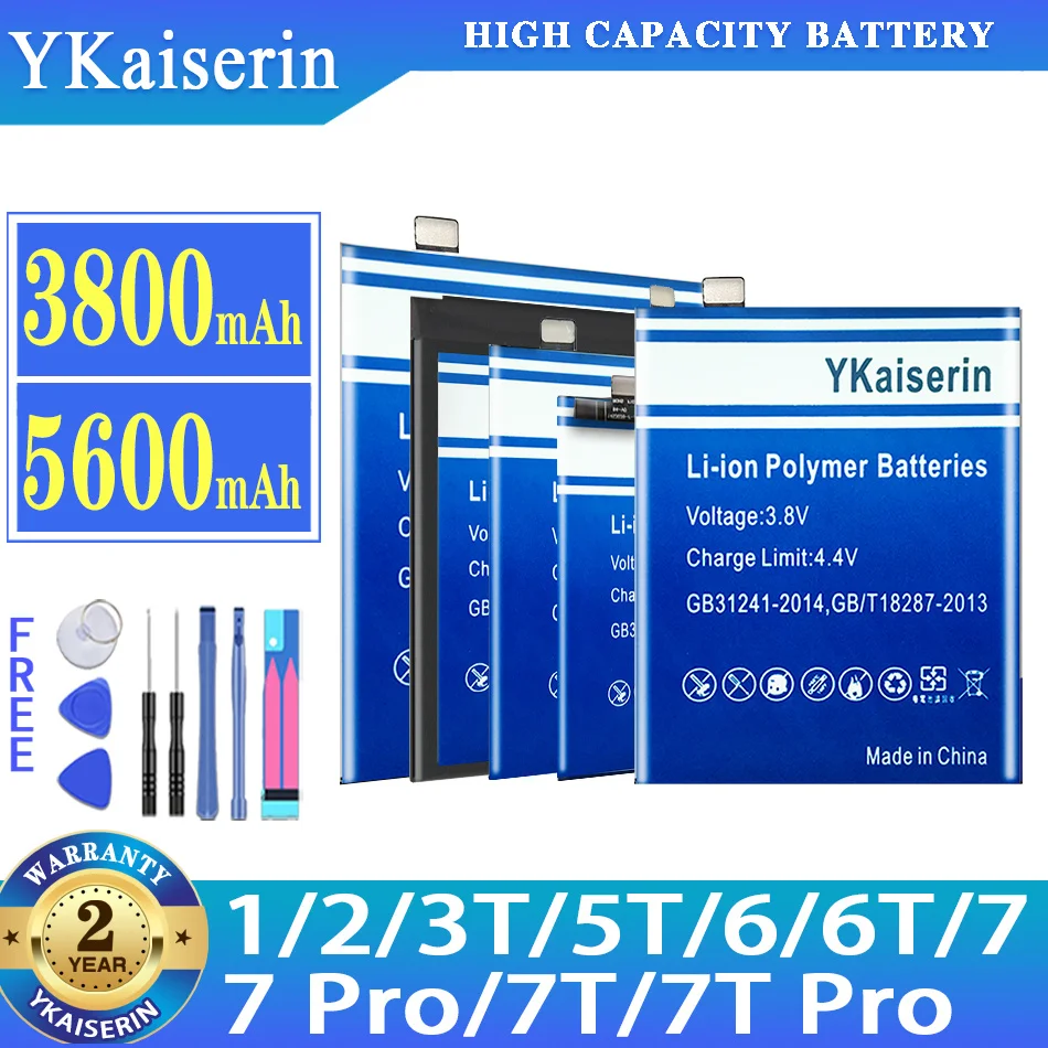 

YKaiserin Battery For OnePlus 1 2 3T 5T 6 6T 7 Pro 7T Pro BLP637 BLP685 BLP699 BLP743 BLP745 BLP571 BLP597 BLP613 BLP633 BLP657