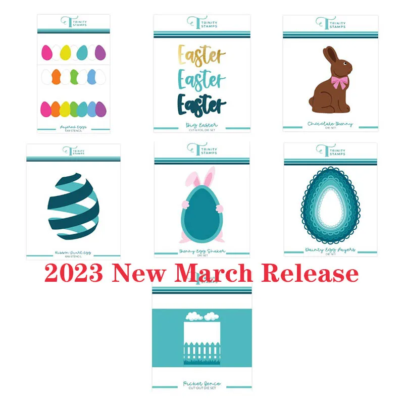 

Пасхальные яйца кролика 2023, новый выпуск марта, металлические Вырубные штампы, украшение, трафарет, тиснение, шаблон «сделай сам»