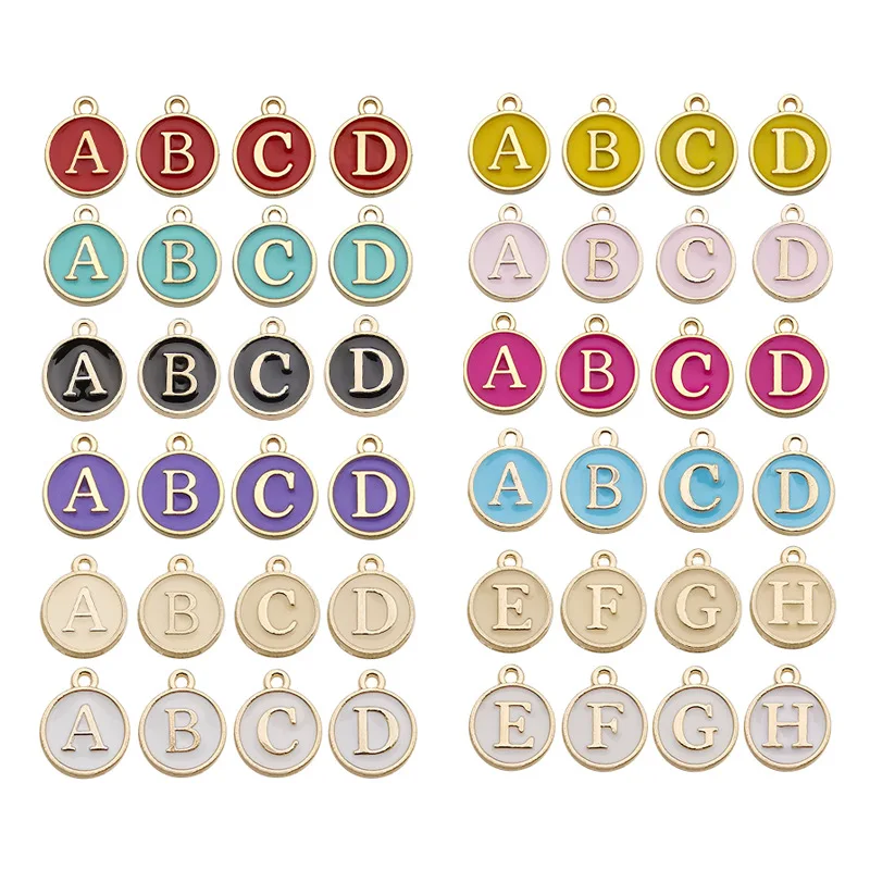 

26Pcs Alloy Alphabet Pendants Initial Letter A~Z Enamel Charms for Jewelry Making Handmade DIY Bracelet Earrings