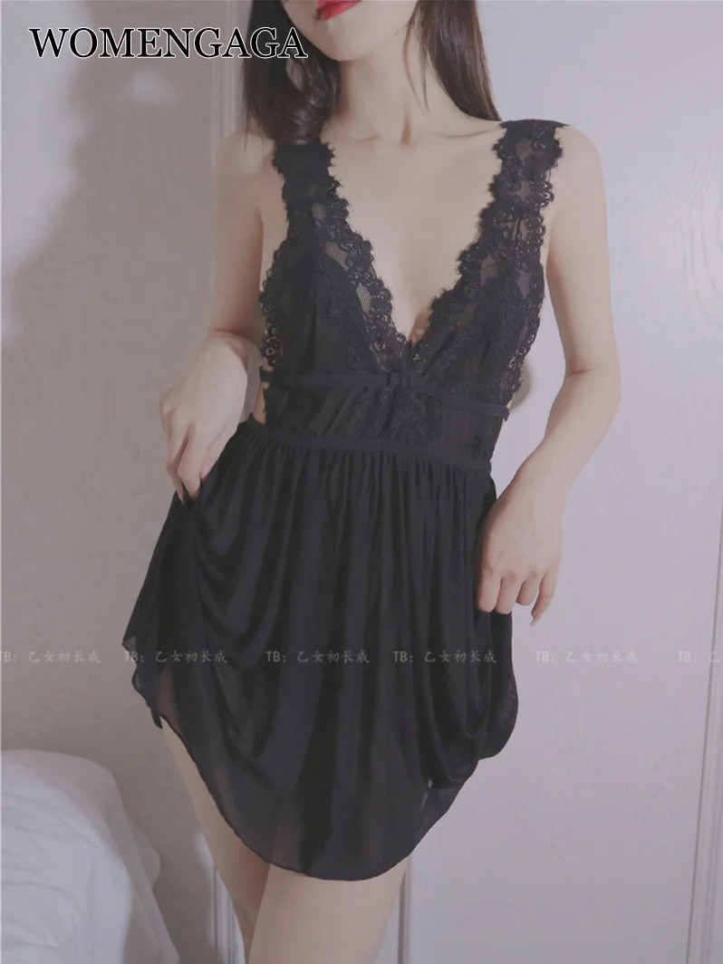 

Lace WOMENGAGA Mesh Hot Sexy Korean Women Mini Summer V Neck Fashion Tops 2022 Transparent Babes Tops DUAR