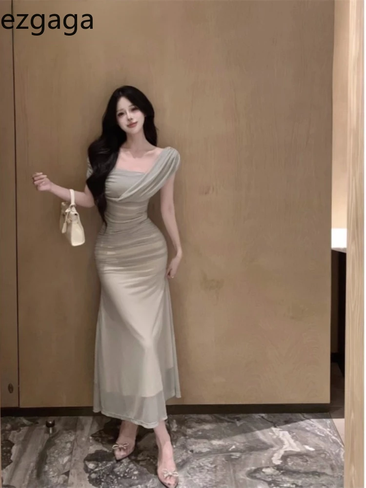Женское платье с открытыми плечами Ezgaga элегантное винтажное вырезом лодочкой